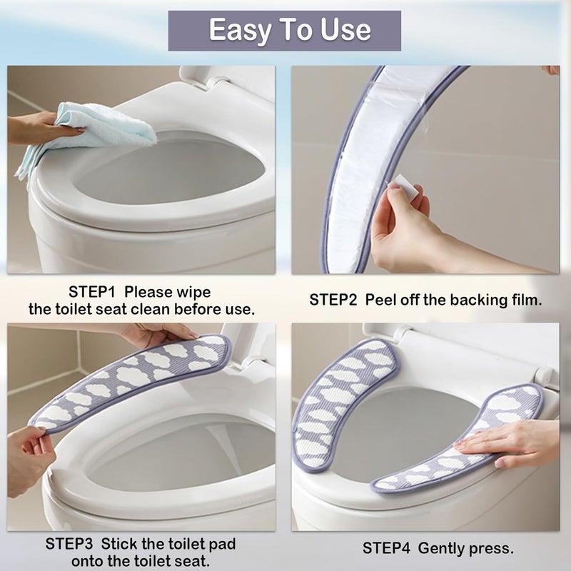 Iensen Thick and Warm Toilet Seat Cover – Washable, Reusable Cushion with TPR Adhesive & Cloud Pattern for Extra Comfort & Insulation (Pink) - Image 5